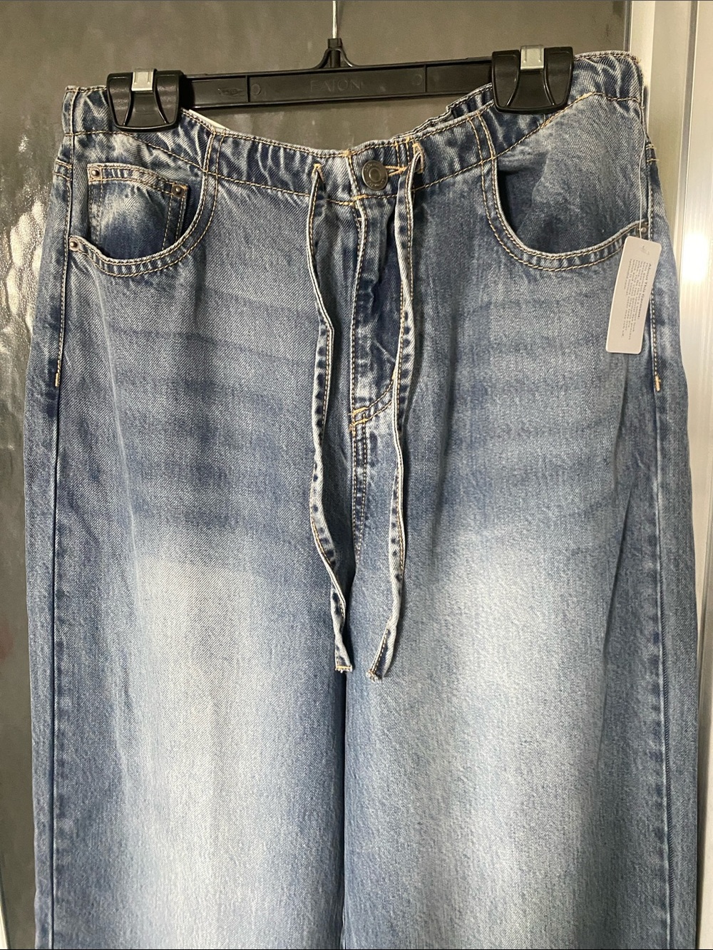 Splendid Light Blue Wide-Leg Drawstring Jeans - Picture 7 of 7